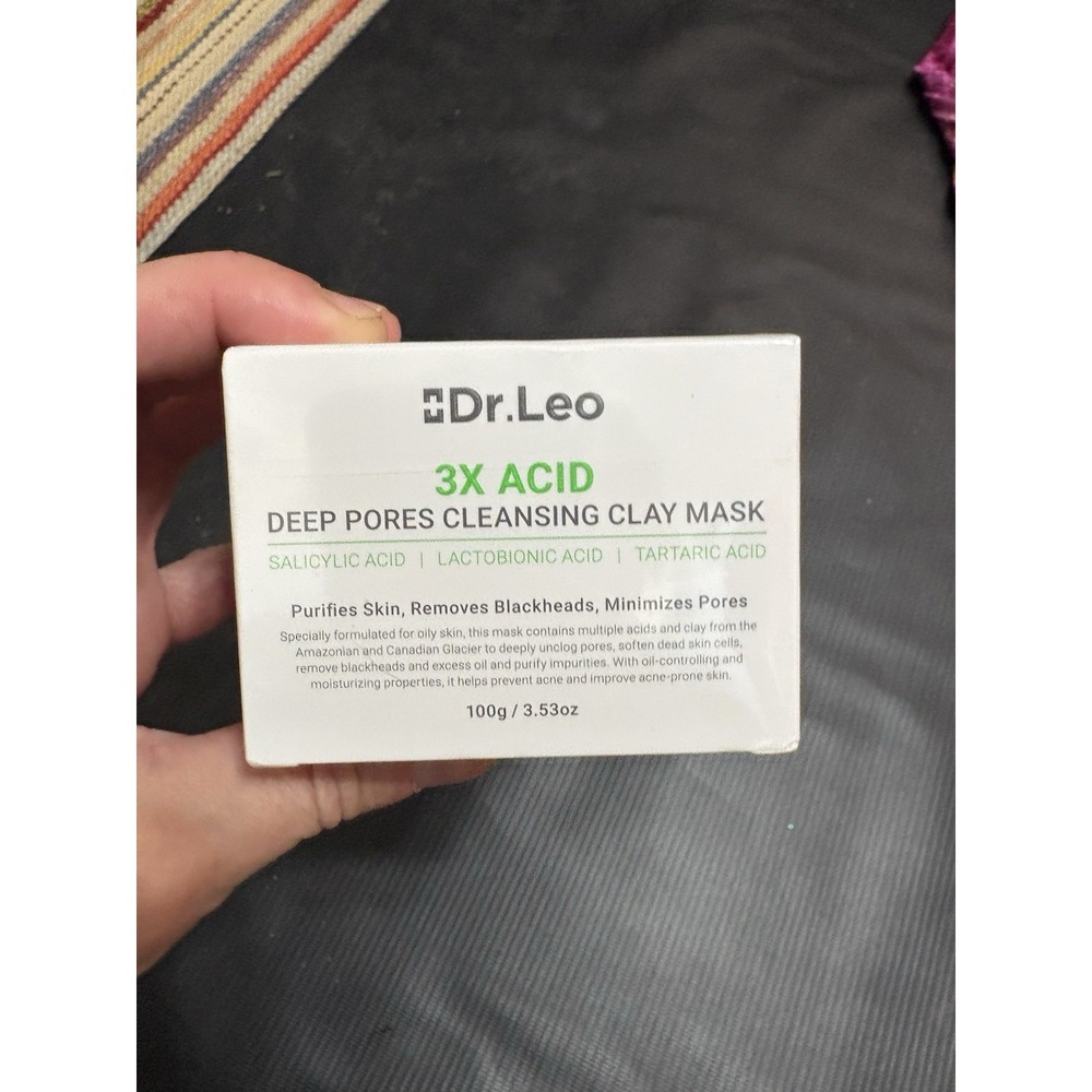 Dr Leo 3X Acid Clay Mask 100g Deep Pore Cleanser Blackhead Remover exp 10/2028